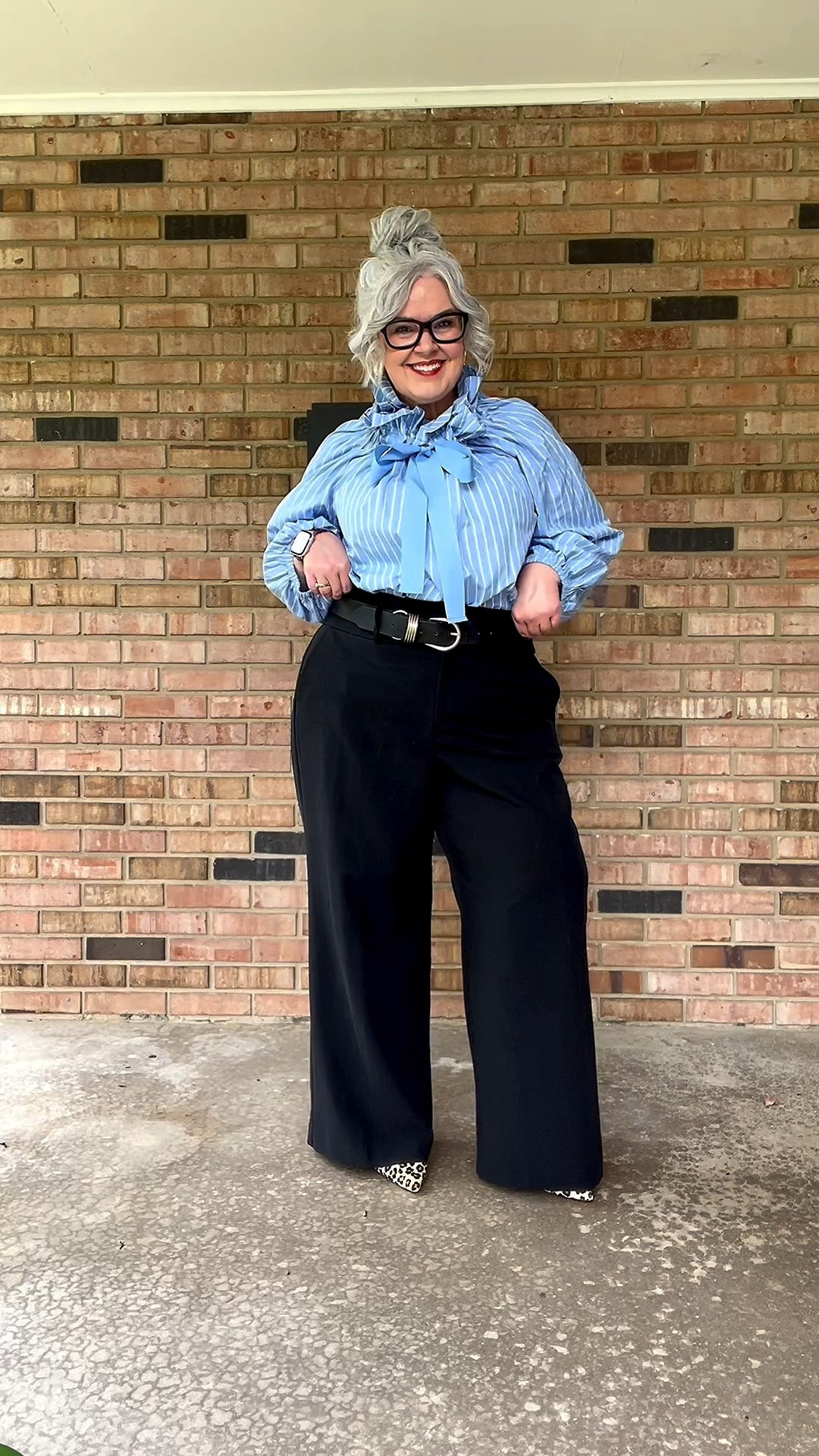 You Can And You Will!!! 👏🏼🥰 Also this shirt is on clearance right now, hoping it’s not sold out I’m wearing XL in the shirt and 16s in pants. , we need more colors in this shirt!!! 🙌🏼 linked some similar items for this look! 
#over50style #over50fashion #DopamineDressing #plussizeworkwear

#LTKootd #LTKOver40 #LTKPlusSize