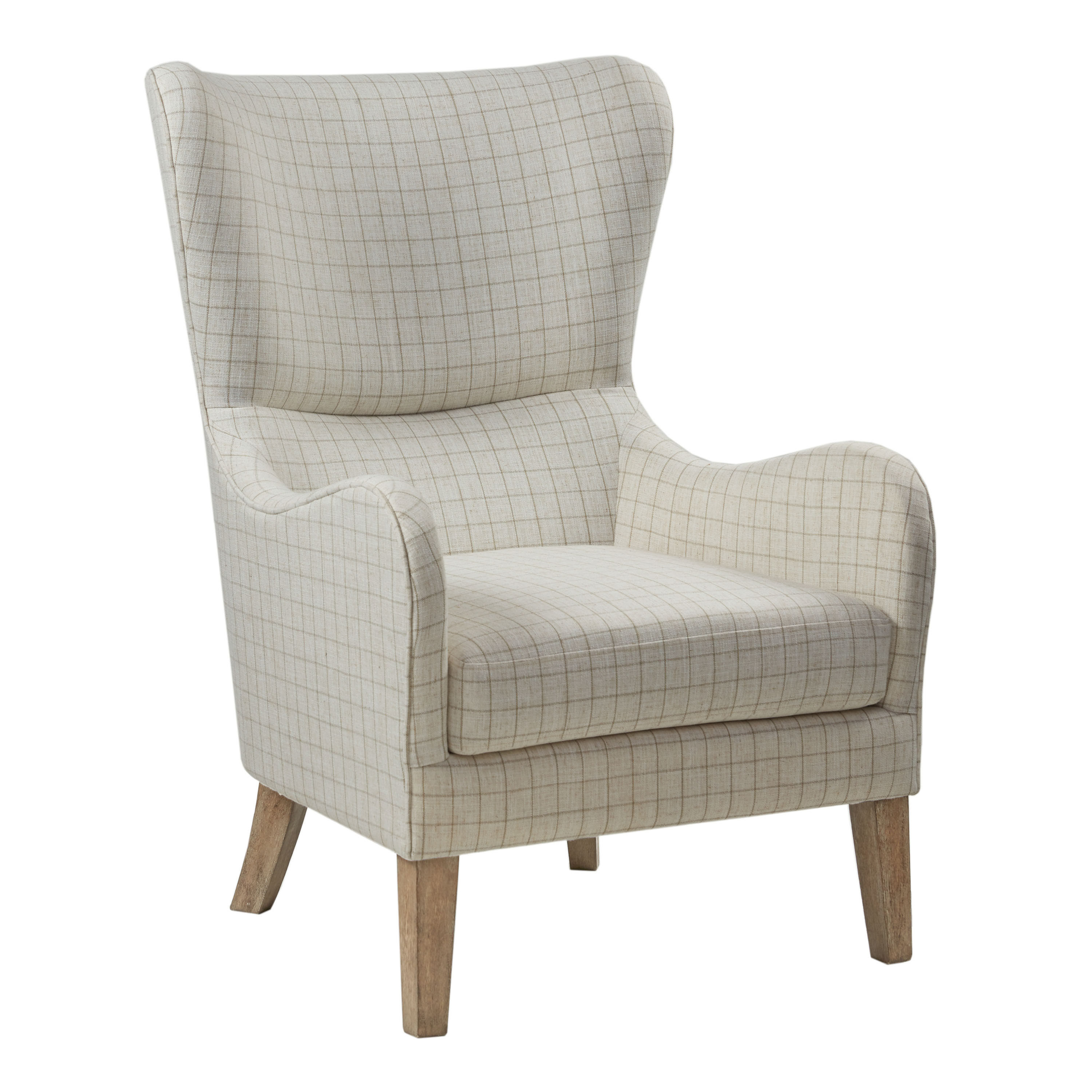 Barley Swoop Arm Wingback Upholstered Chair | World Market