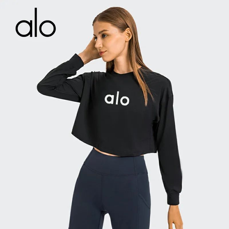 Alo Yoga Tops Women Sports Running Top Slim Long Sleeve Fitted Fitness Clothes Exercise Training ... | DHGate