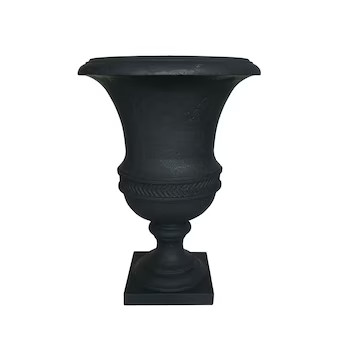 allen + roth 11.5-in x 21-in Black Fiberglass Planter with Drainage Holes | Lowe's