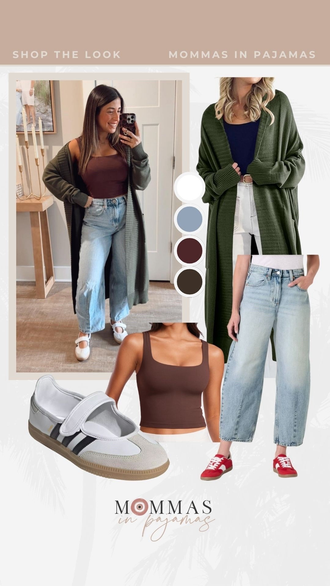 These Target jeans have been in rotation a ton lately. I paired it with these super cute adidas Mary Janes, a double lined tank top and soft green cardigan. This look is so easy and comfortable, without being lounge pants. 
Casual mom outfit inspo, jeans outfit inspo, affordable winter fashion 

#LTKPetite #LTKMidsize #LTKootd