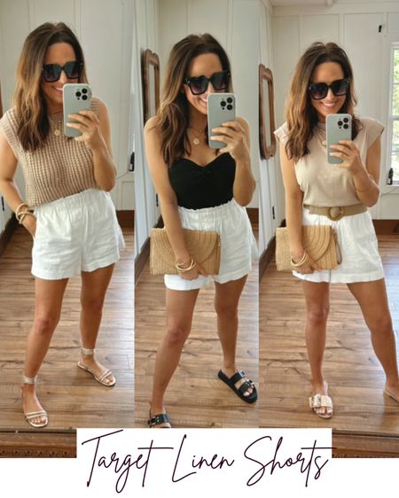 Target linen pull on shorts! 
Affordable + cute summer outfit inspo! 

#LTKStyleTip #LTKFindsUnder50 #LTKSeasonal