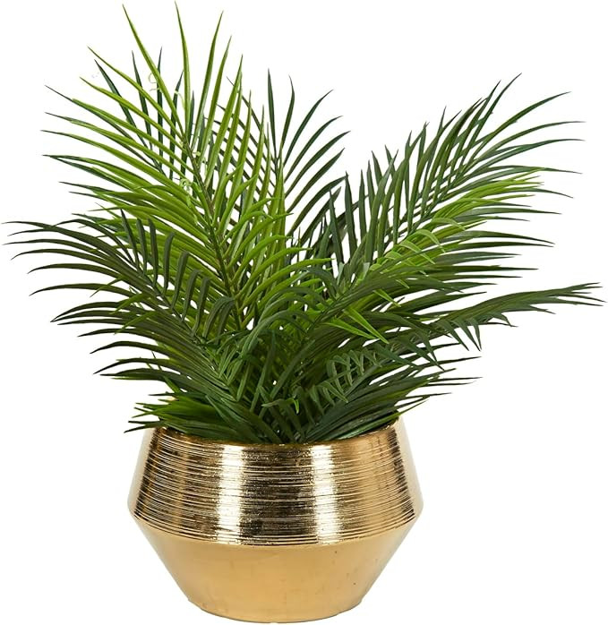 D&W Silks Palm Branches in Gold Ceramic Pot | Amazon (US)