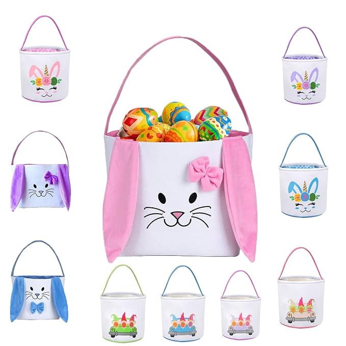Easter Basket for Kids Easter Bunny Bag Easter Decorations (# Pink 1) | Amazon (US)