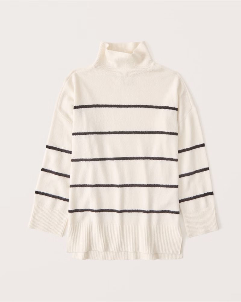 Oversized Striped Legging-Friendly Turtleneck Sweater | Abercrombie & Fitch (US)