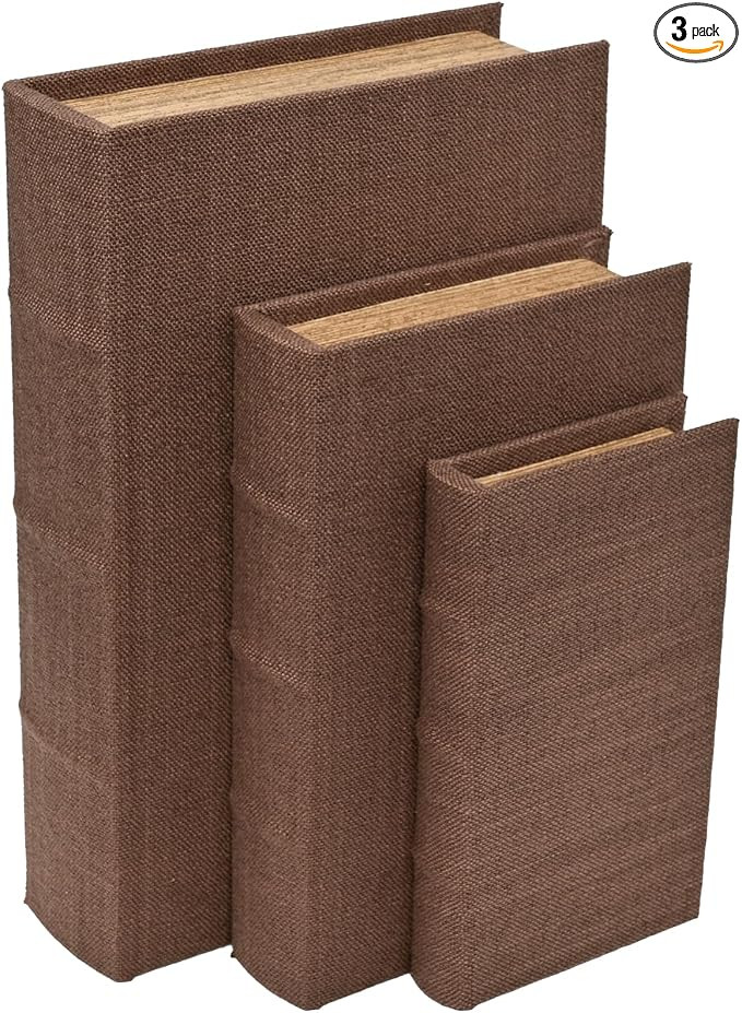 DECOR4SEASON Decorative Linen Book Box Small Faux Book Storage Box, 13" | Living Room Decor, Bedr... | Amazon (US)
