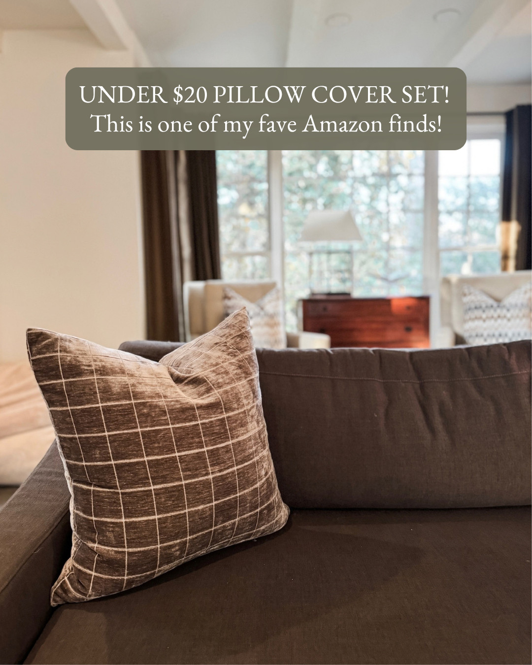 Under $20 pillow cover set with the Amazon Early Prime Deals! This is one of my fave Amazon finds. The brown plaid is so cozy for fall and looks so much more expensive on the sofa. 

 #amazonprimedeals #earlyprimedeals #primeday #amazondeals #pillowcovers #throwpillows #plaidpillow #fallpillows #falldecor #cozyhome #livingroomdecor #sofadecor #homedecor #amazonhome #salealert #founditonamazon #LTKSaleAlert