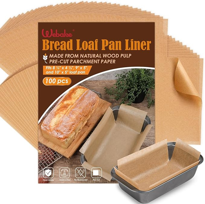 Webake Unbleached Parchment Paper Loaf Pan Liners for Baking Bread 9x5, 1lb 1.5lb 2lb, Original P... | Amazon (US)