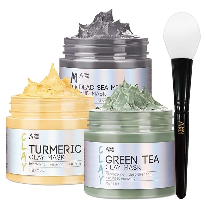ANAI RUI Turmeric Clay Mask - Green Tea and Dead Sea Minerals, Spa Facial Mask Set for Pore Treat... | Amazon (US)