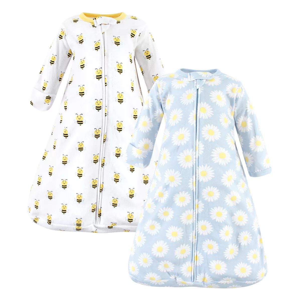 Hudson Baby Infant Girl Cotton Long-Sleeve Wearable Sleeping Bag, Sack, Blanket, Daisy Bee Long S... | Target