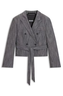 BOSS Regular-fit blazer in melange denim - Patterned Women's Tailored Jackets size 6 | Hugo Boss (US)