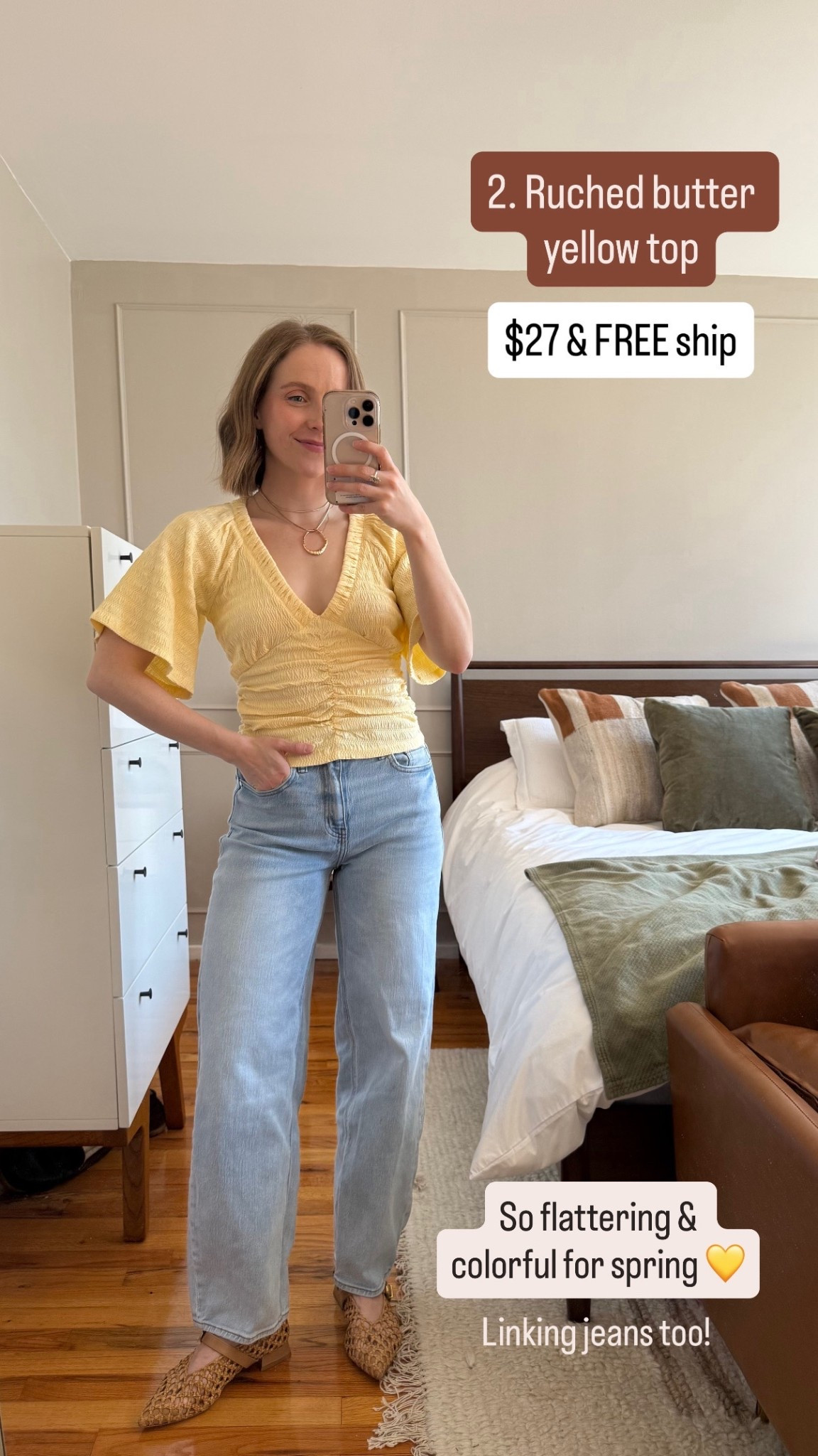 This weeks best seller yellow ruched top from loft $27 and free shipping 
Wearing xs
Wearing 25 barrel jeans 


#LTKSaleAlert #LTKootd #LTKPetite