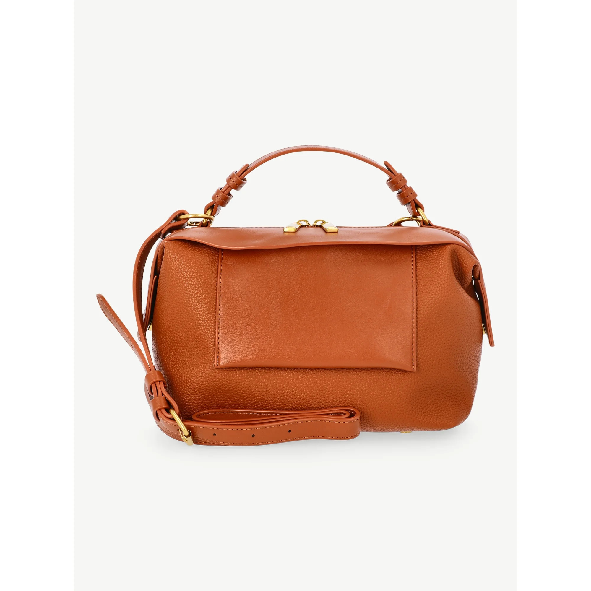 Free Assembly Women's Faux Leather Crossbody Handbag, Brown | Walmart (US)