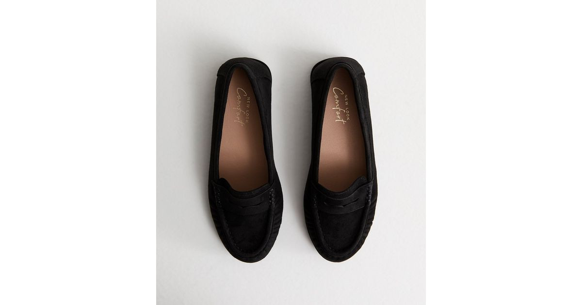 Black Faux Suede Loafer | New Look | New Look (UK)