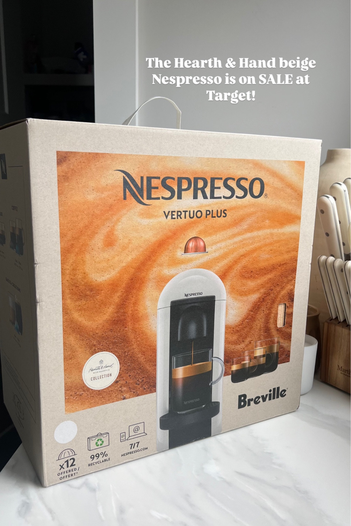 $34 OFF!! The Nespresso that’s beige/white and the collaboration with Hearth and Hand is on sale right now! Online or you can price match in store! 

#LTKHome #LTKFamily #LTKBacktoSchool