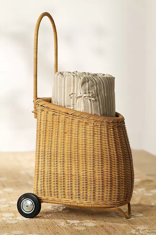 Woven Wicker Market Cart | Anthropologie (US)