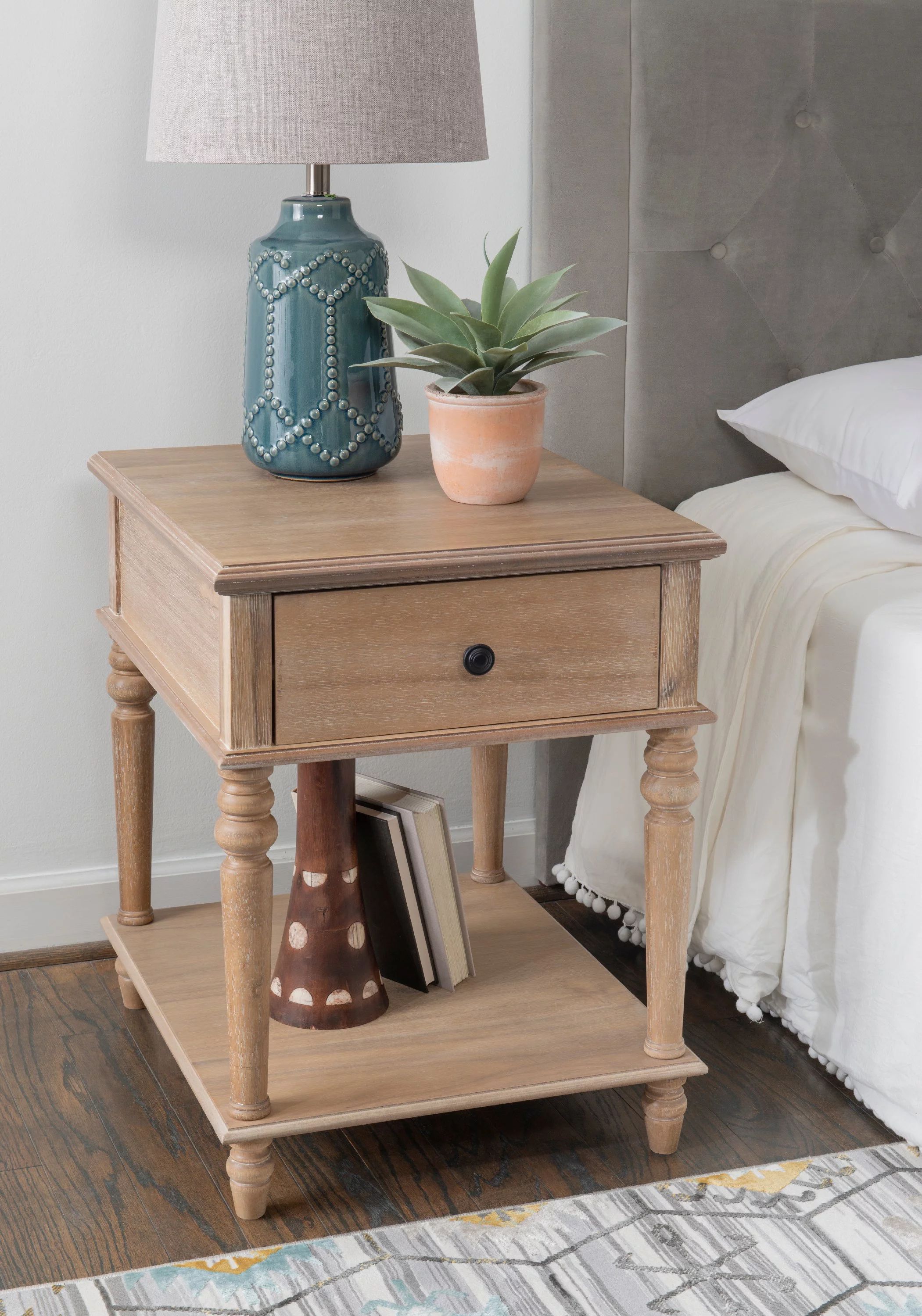 McGhie Single Drawer End Table with Shelf, Natural | Walmart (US)