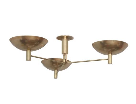 3 Light Domed Uplight Mid Century Modern Raw Brass Sputnik - Etsy | Etsy (US)
