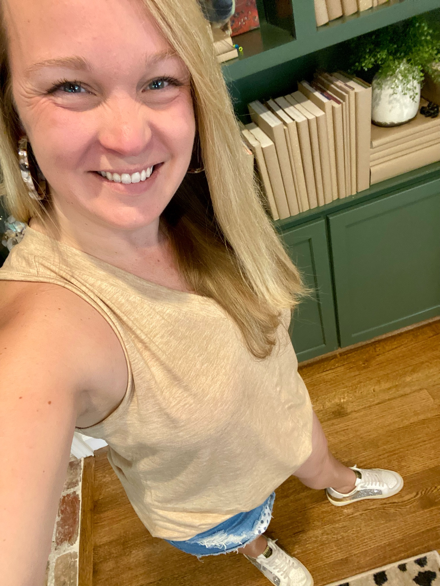 Giving myself permission to love my curves - these stretchy shorts & loose fitting tops are helping! The polka dot print on the pockets add an extra fun touch!

#LTKcurves #LTKshoecrush