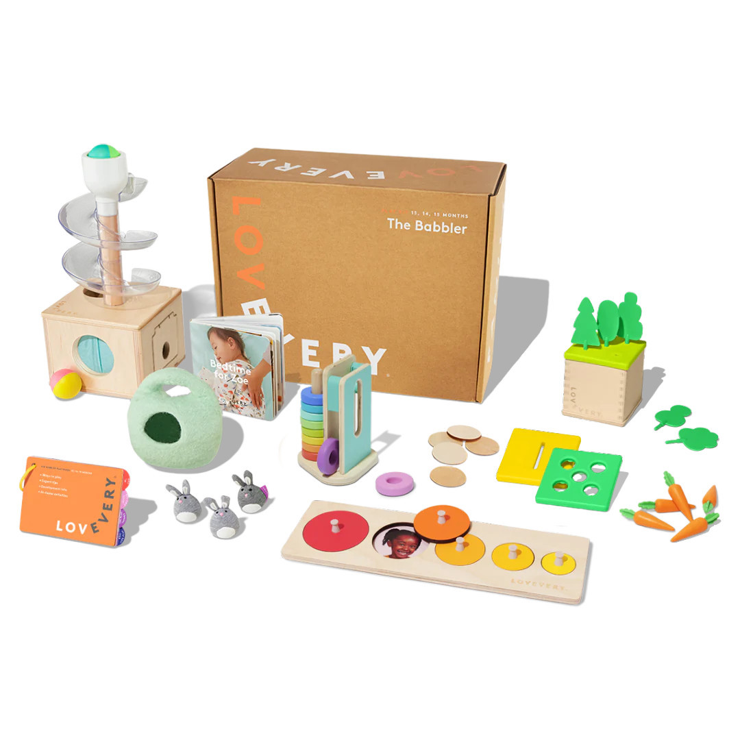 Lovevery Babbler Kit | The Play Kits | Toy Box For 1 Year Old | Toddler Fine Motor Skills Development Toy Subscription | LOVEVERY