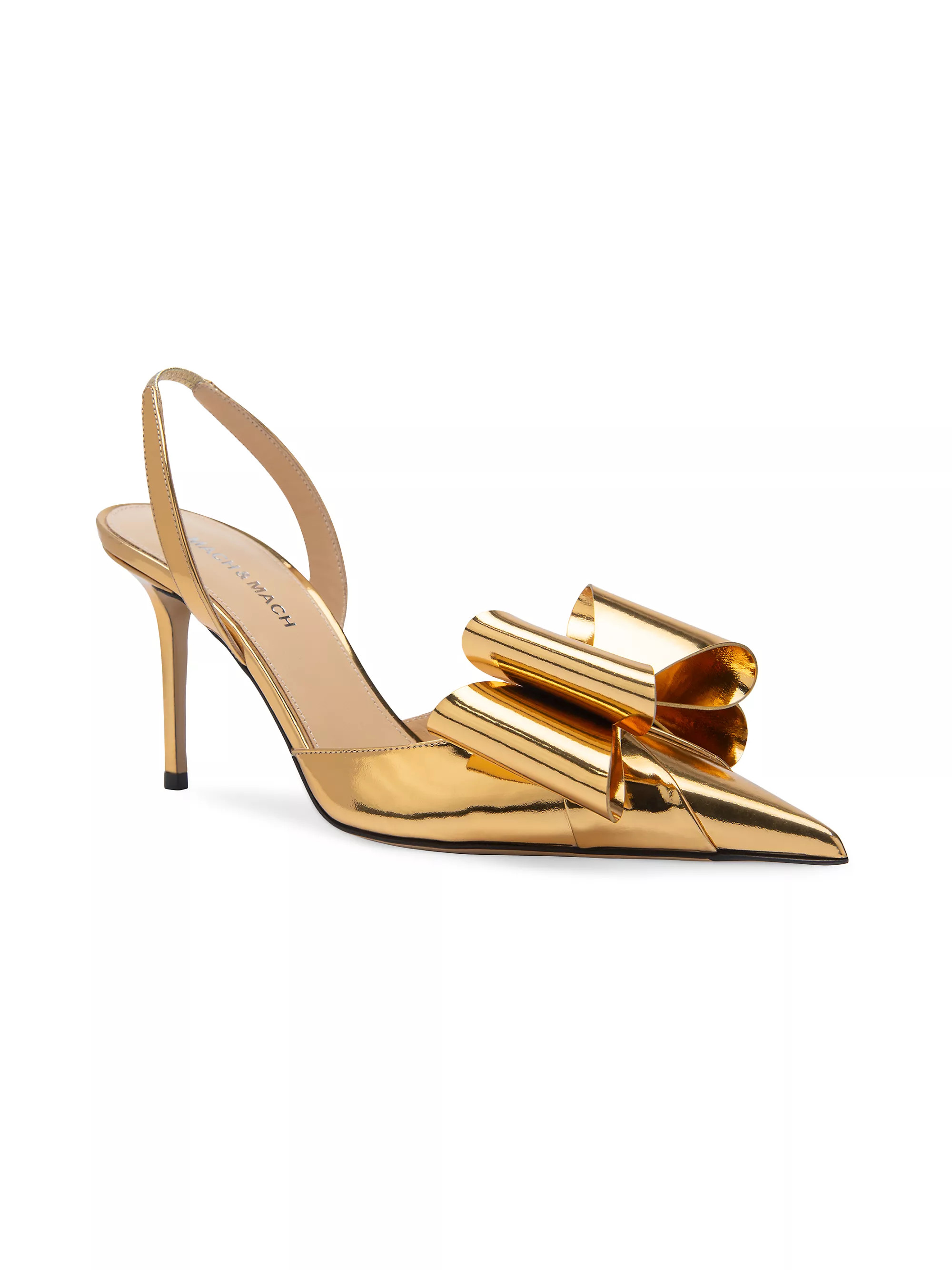 Le Cadeau 85MM Mirror Leather Slingback Pumps | Saks Fifth Avenue