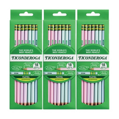 Ticonderoga® Wooden Pencil Pastel, Sharpened, 18 Per Pack, 3 Packs | Target