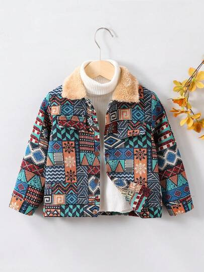 SHEIN 1pc Young Boy Casual  Patterned Jacket, Suitable For Daily Wear And Keeping Warm In Autumn/... | SHEIN