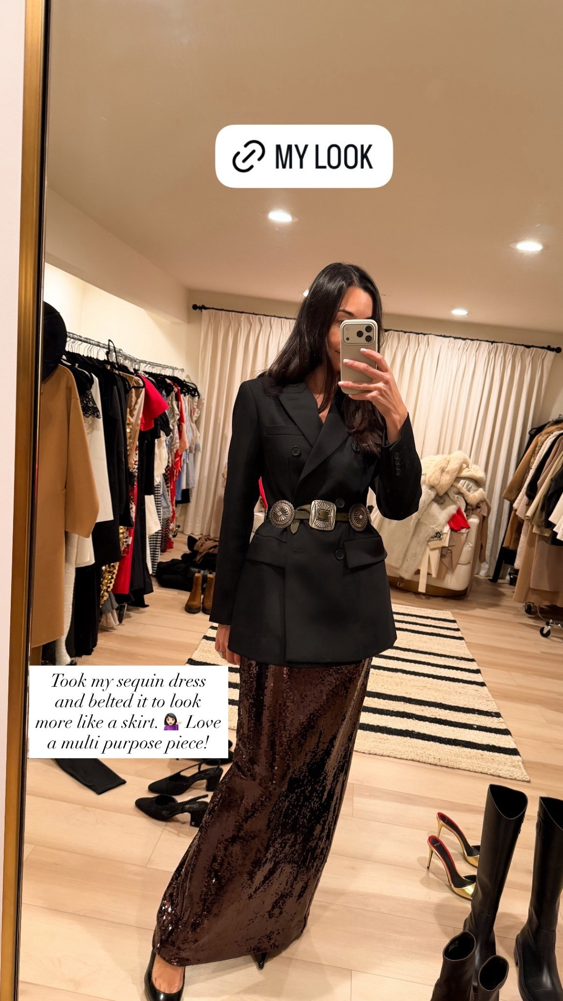 London night outfit, date night outfit, holiday cocktail party, Ralph Lauren belt, sequin skirt, sequin dress, blazer. 

#LTKSeasonal #LTKootd #LTKHoliday