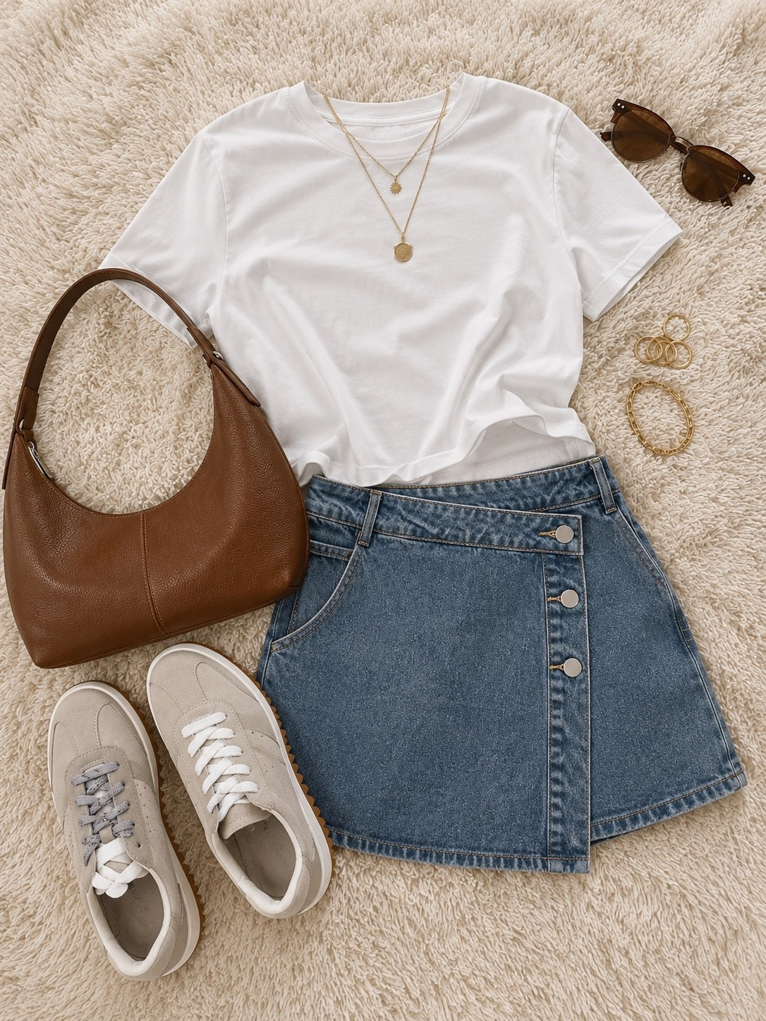 Easy, effortless, and still put together 🤎 A classic white tee + denim mini + neutral sneakers is one of those combos I’ll wear on repeat. Added a chocolate brown bag and gold jewelry to make it feel a little more elevated. Everything is linked on my LTK ✨

#LTKootd #LTKOver40 #LTKSaleAlert