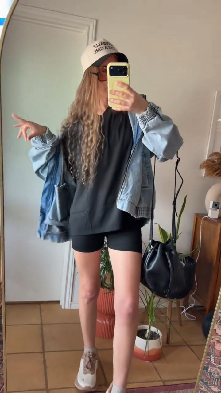 Absolutely love this 2 piece set - perfect to throw on and go, so stretchy and so comfortable ! Comes in a V neck or crewneck version.

Also these hoka lookalike sneakers are INCREDIBLE. 

5’7” wearing size Medium in the set, Size small in the denim jacket from Edikted (also a huggee favorite of mine!)

#2pieceset #springoutfits #denimjacket #summerset #amazonfashion #walkingshoes #runningshoes #casualoutfits

spring casual outfits, mom outfits, cute outfit ideas, 2 piece sets for summer, denim jacket outfits, hooded  denim jacket l, running shoes, comfortable walking shoes  

#LTKmomlife #LTKootd #LTKActive