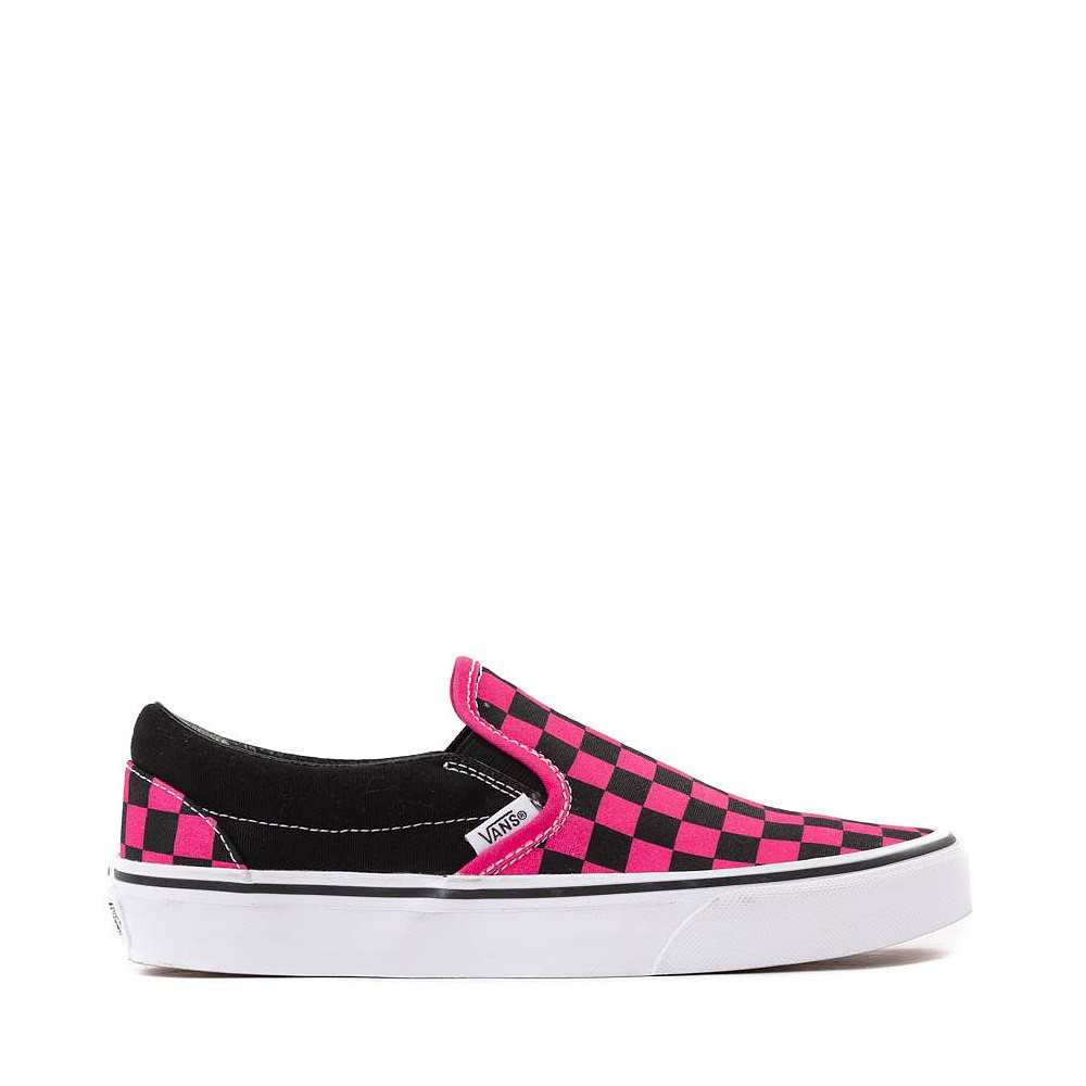 Vans Slip-On Checkerboard Skate Shoe - Pink / Black | Journeys