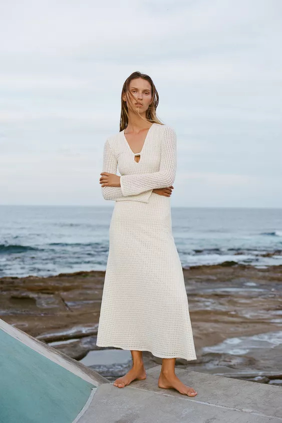 CROCHET MIDI DRESS | Zara US
