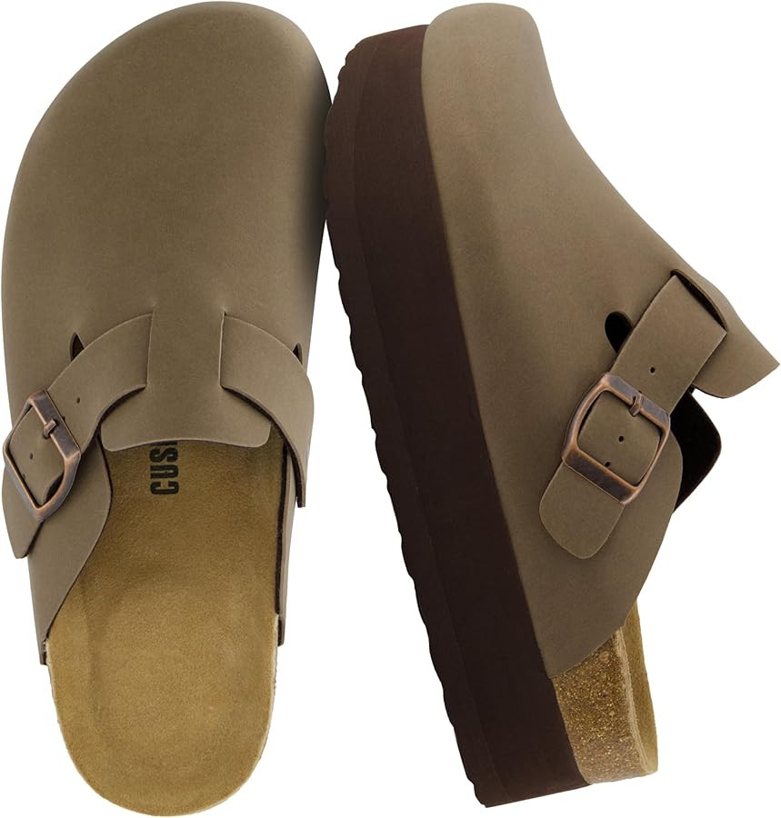 CUSHIONAIRE Loom Platform Clogs for Women, Stylish Vegan Suede Closed Toe Womens Clogs with Adjus... | Amazon (US)