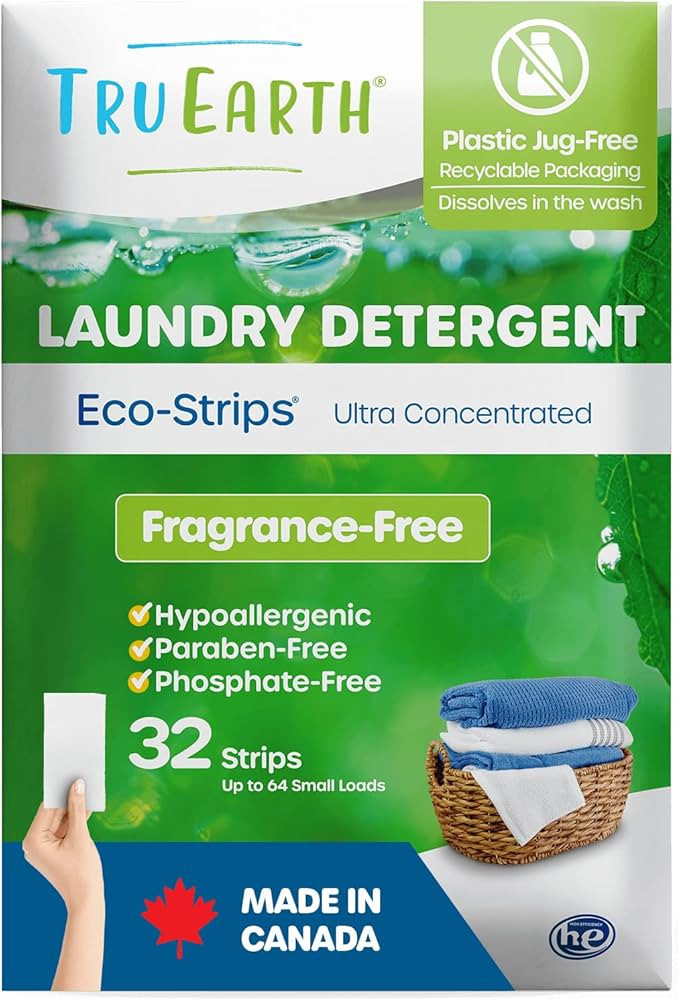 Tru Earth Compact Dry Laundry Detergent Sheets (Made in Canada), Unscented - Up to 64 Loads (32 S... | Amazon (US)