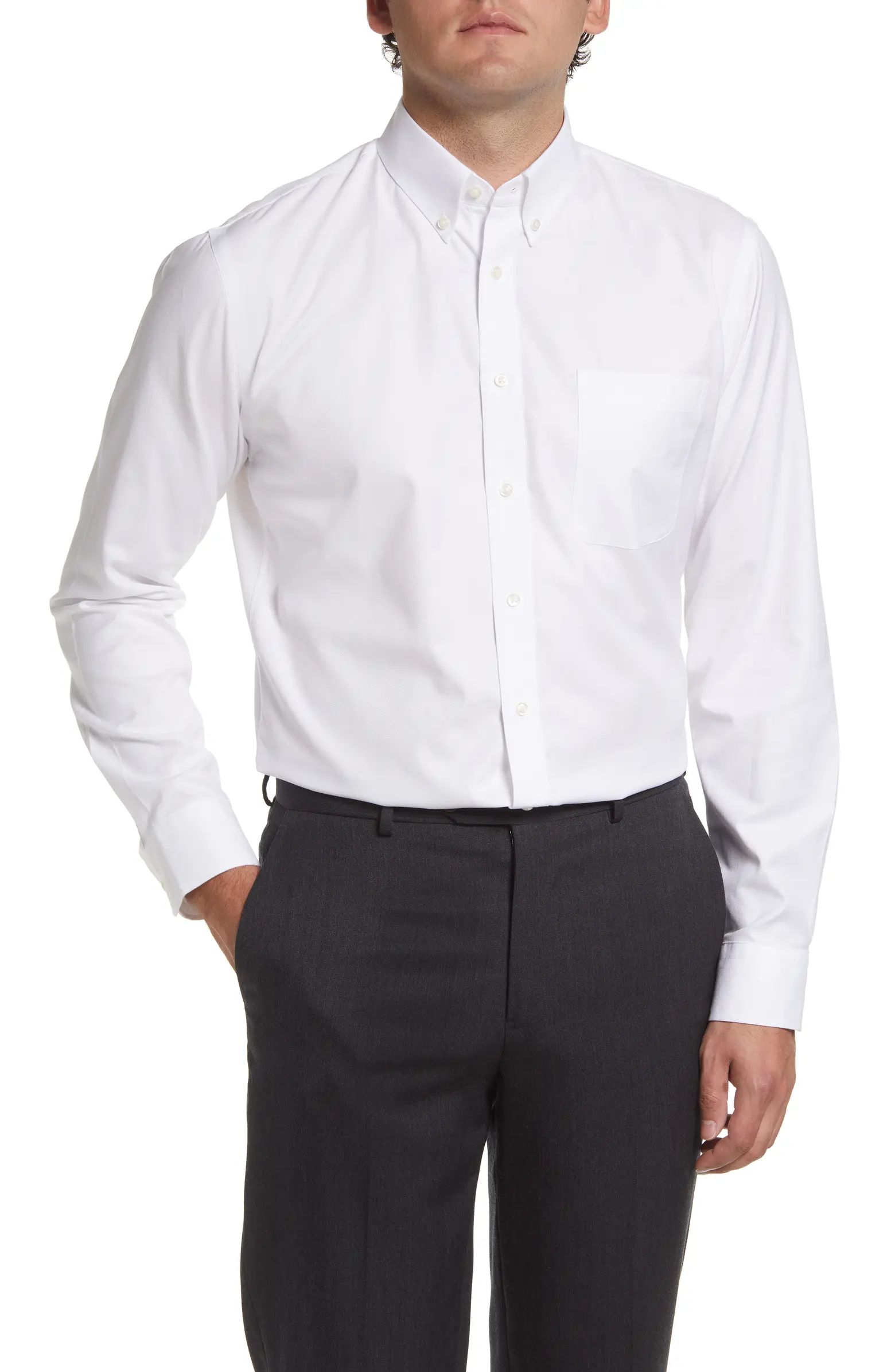 Nordstrom Trim Fit Non-Iron Royal Oxford Solid Button-Down Dress Shirt | Nordstrom | Nordstrom