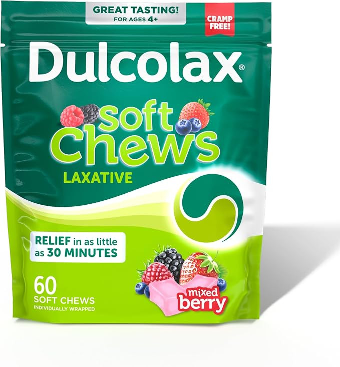 Dulcolax Saline Laxative Soft Chews, Gentle and Effective Constipation Relief, Mixed Berry Flavor... | Amazon (US)