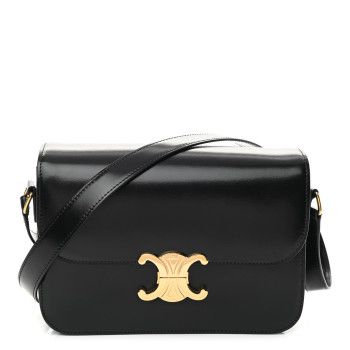 Shiny Calfskin Medium Triomphe Black | FASHIONPHILE (US)