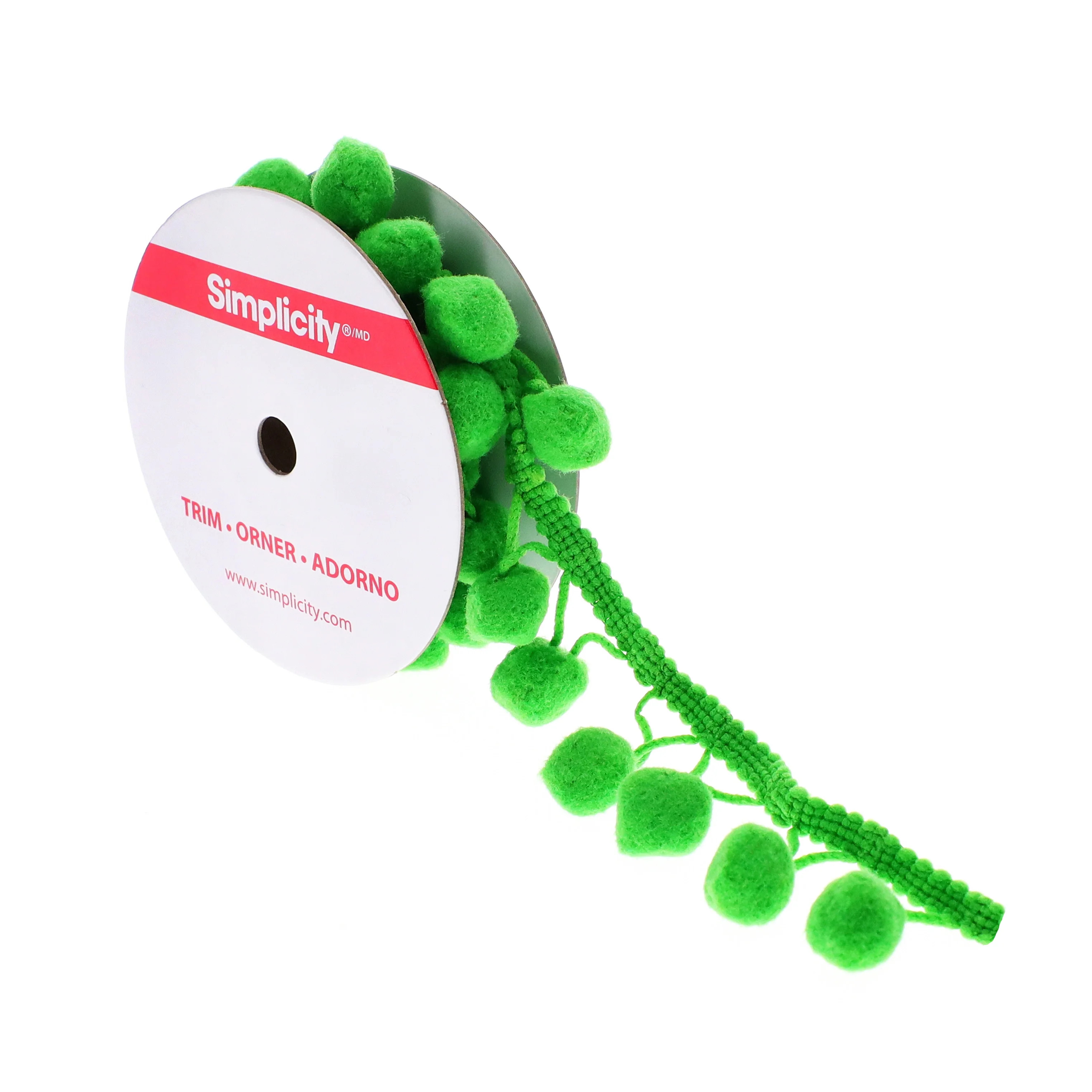 Simplicity Trim, Green 1 1/4 inch Jumbo Pom Pom Trim Great for Apparel, Home Decorating, and Craf... | Walmart (US)