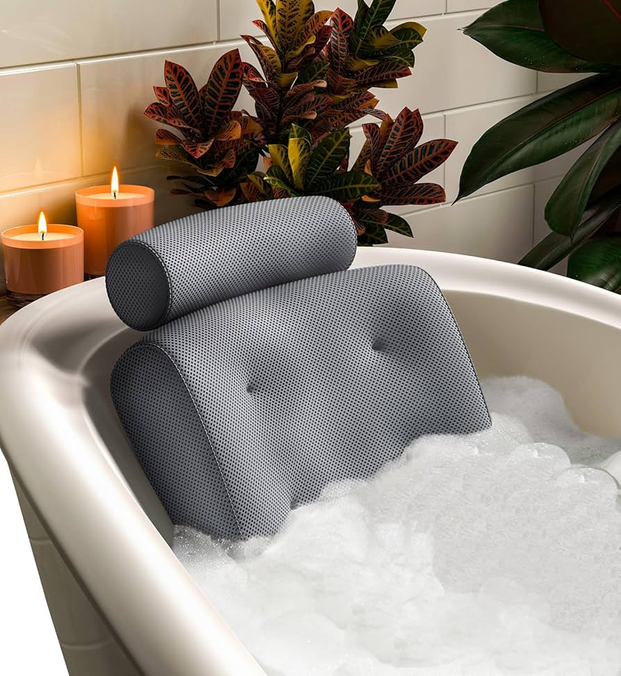 Everlasting Comfort Luxury Bath Pillows for Tub with Head and Neck Support - Non-Slip Bathtub Pil... | Amazon (US)