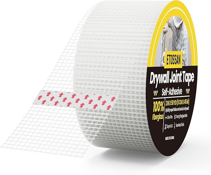 Drywall Joint Tape,2 inch x 150 FT,Self-Adhesive Drywall Mesh Tape for Drywall Finishing and Crac... | Amazon (US)