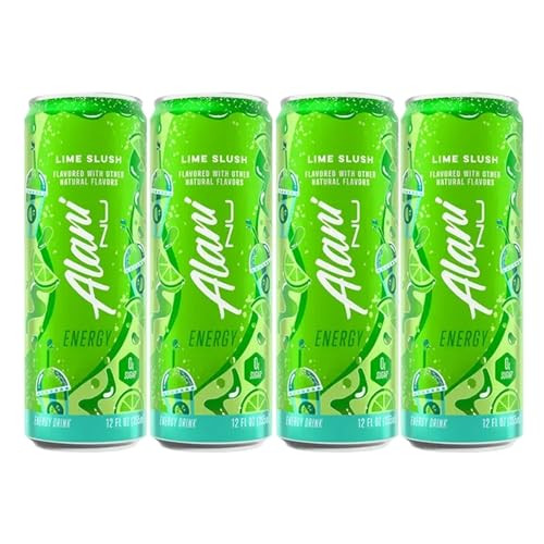 Alani Lime Slush Energy Drink, Sugar Free, Low Calorie Energy Drinks - 12 fl oz Cans (4 Pack) | Amazon (US)