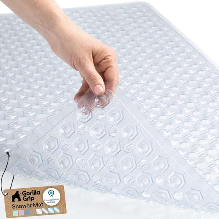 GORILLA GRIP Patented Bath Tub Shower Mat, Machine Washable Bathtub Floor Liner Mats, Suction Cup... | Amazon (US)