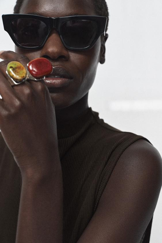 PACK OF 2 MAXI STONE RINGS | Zara US