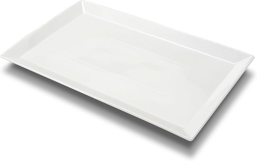 MIECOO Large Serving Platter, 18.5" x 11.5" White Serving Tray, Rectangular Porcelain Plate for P... | Amazon (US)