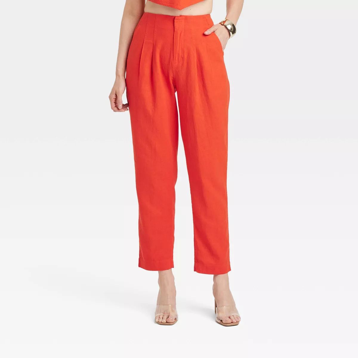 Women's High-Rise Linen Tapered Ankle Pants - A New Day™ | Target