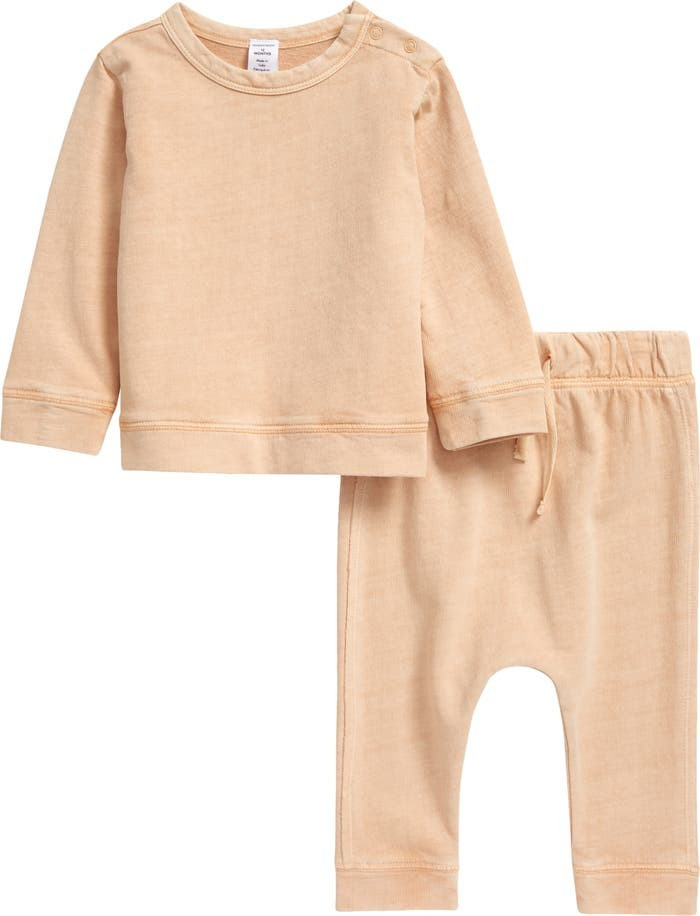 Print Fleece Sweatshirt & Pants Set | Nordstrom