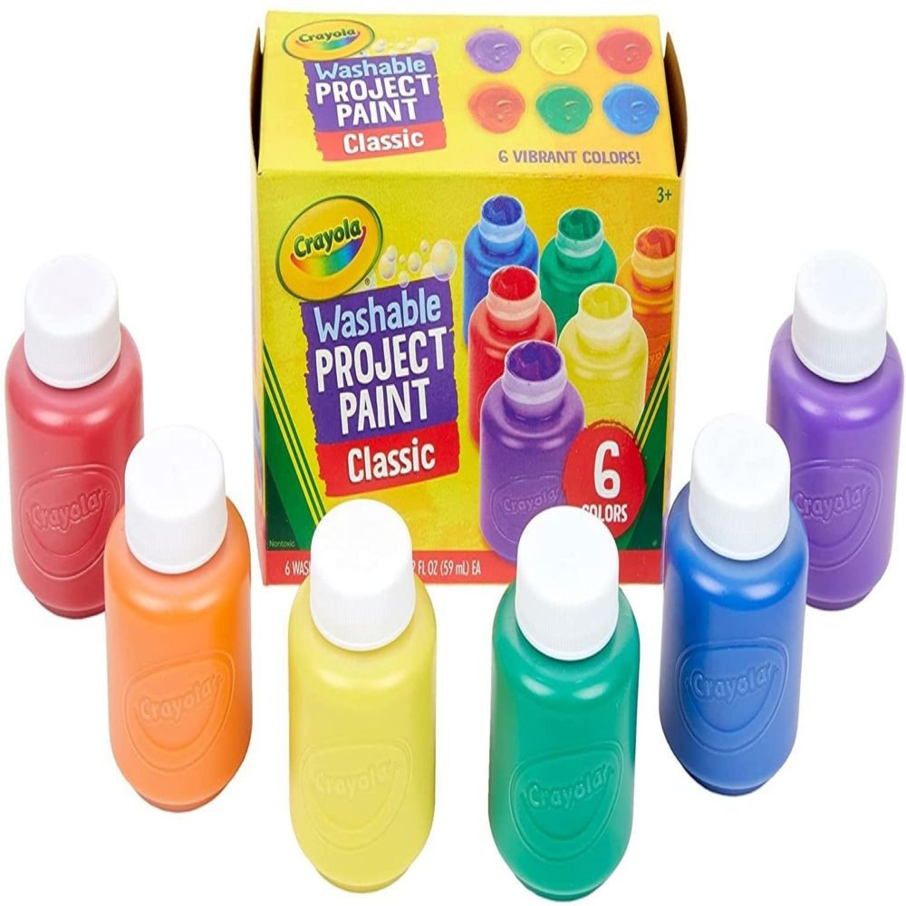 Crayola Washable Kids Paint, 6 Count, Painting Supplies, Gift, Assorted | Oriental Trading Company