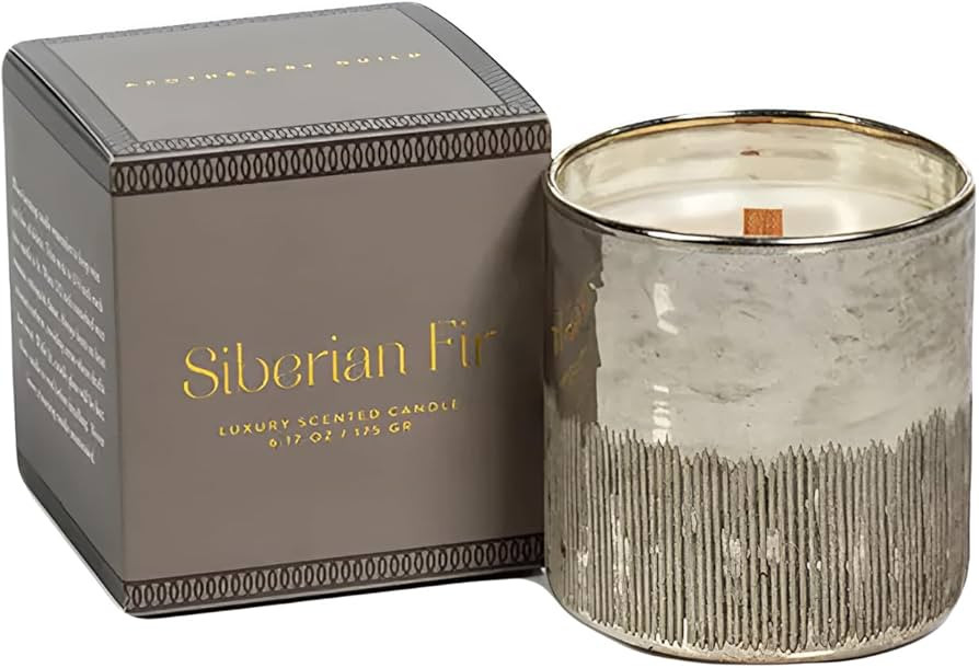Zodax | Siberian Fir Scented | Antique Silver Wood Wick Candle with Gift Box | 48hr Burn Time | 6... | Amazon (US)