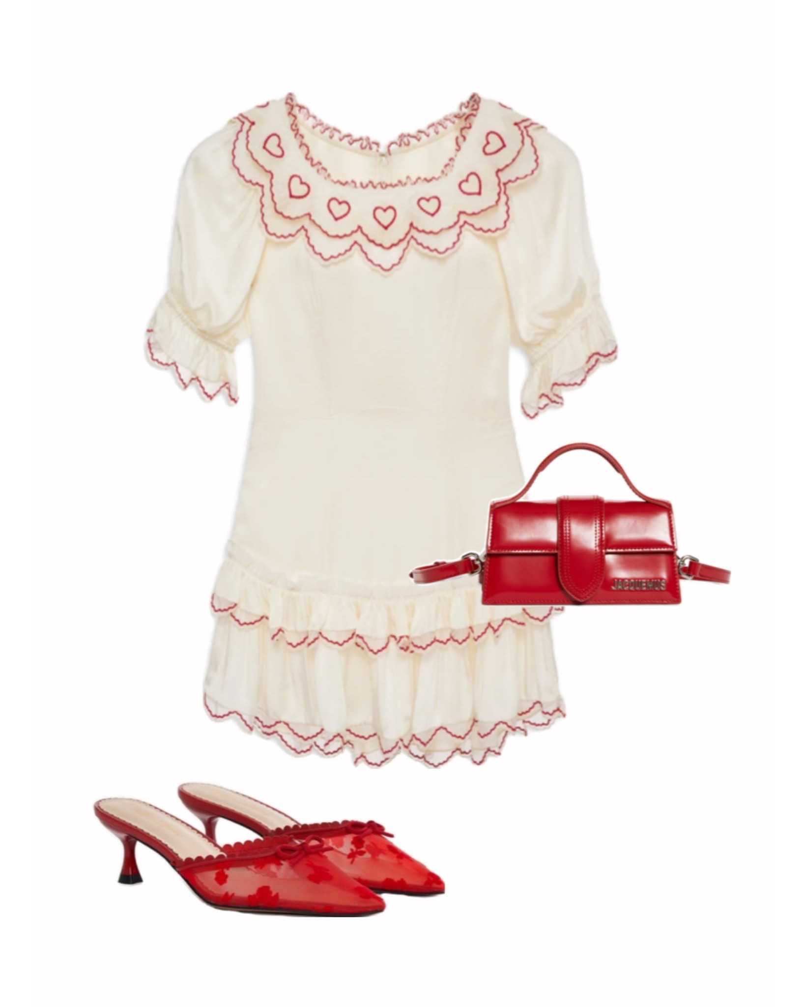 Valentine’s Day outfit idea, date night outfit, red kitten heels, heart ruffle mini dress 

#LTKValentine