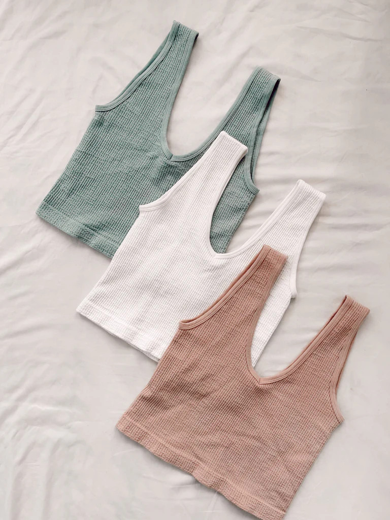 Mila Ribbed Cropped Bra Tank | She Is Boutique